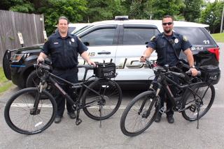 Saugus Police Officers Bryan Misci (left) and Tom Dipetro