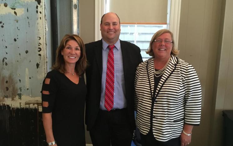 Lieut. Governor and Council Chair Karyn Polito, Town Manager Scott C. Crabtree, and Carolyn Kirk, Council Vice Chair 